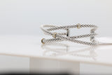 Overlapping Crossover Diamond Bangle in 14KT Yellow Gold and Sterling Silver ( 1.5ct tw dia )