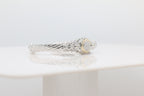 Two-Toned Diamond Cluster Bangle in 14KT Yellow Gold and Sterling Silver ( 1.4ct tw dia )