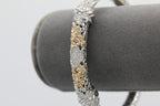 Two-Toned Twisted Diamond Bangle in 14KT Yellow Gold and Sterling Silver ( 0.55ct tw dia )