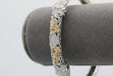 Two-Toned Twisted Diamond Bangle in 14KT Yellow Gold and Sterling Silver ( 0.55ct tw dia )