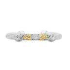 Two-Toned Twisted Diamond Bangle in 14KT Yellow Gold and Sterling Silver ( 0.55ct tw dia )