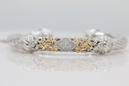 Two-Toned Twisted Diamond Bangle in 14KT Yellow Gold and Sterling Silver ( 0.55ct tw dia )
