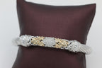 Two-Toned Twisted Diamond Bangle in 14KT Yellow Gold and Sterling Silver ( 0.55ct tw dia )