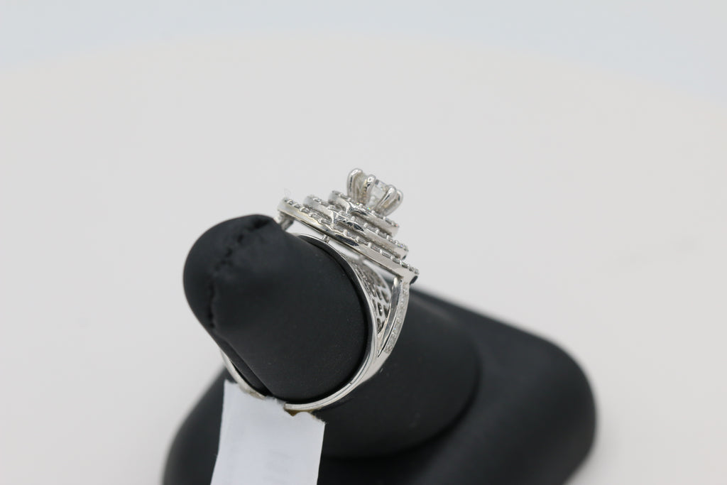 Triple Halo Diamond Ring in 14KT White Gold ( 1.32ct dtw / 0.53ct center )
