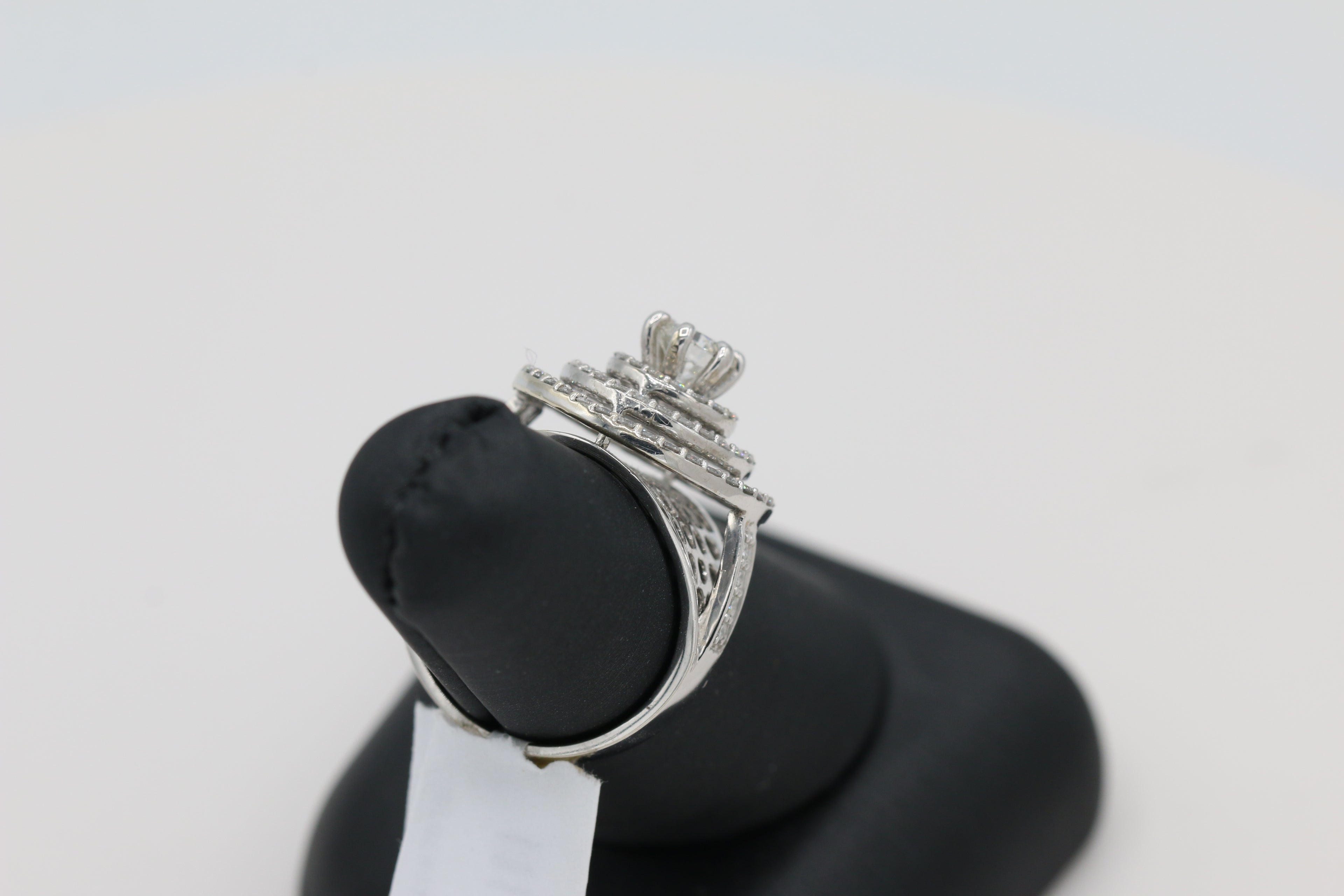 Triple Halo Diamond Ring in 14KT White Gold ( 1.32ct dtw / 0.53ct center )