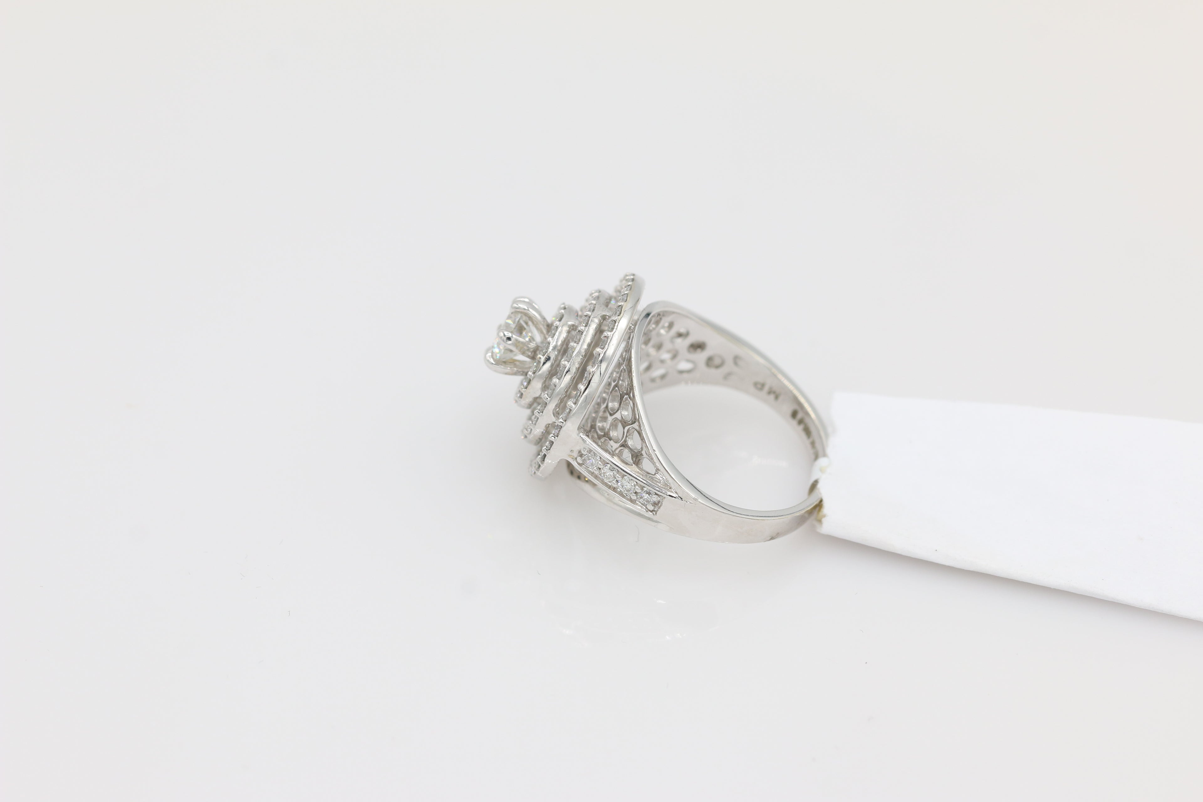 Triple Halo Diamond Ring in 14KT White Gold ( 1.32ct dtw / 0.53ct center )