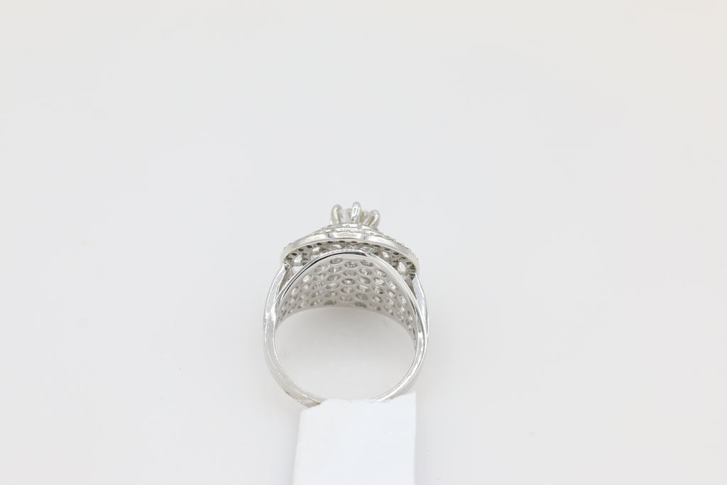 Triple Halo Diamond Ring in 14KT White Gold ( 1.32ct dtw / 0.53ct center )