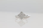 Diamond Cluster Ring in 14KT White Gold ( 0.11ct tw dia )