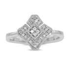 Diamond Cluster Ring in 14KT White Gold ( 0.11ct tw dia )