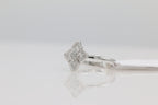 Diamond Cluster Ring in 14KT White Gold ( 0.11ct tw dia )