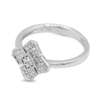 Diamond Cluster Ring in 14KT White Gold ( 0.11ct tw dia )