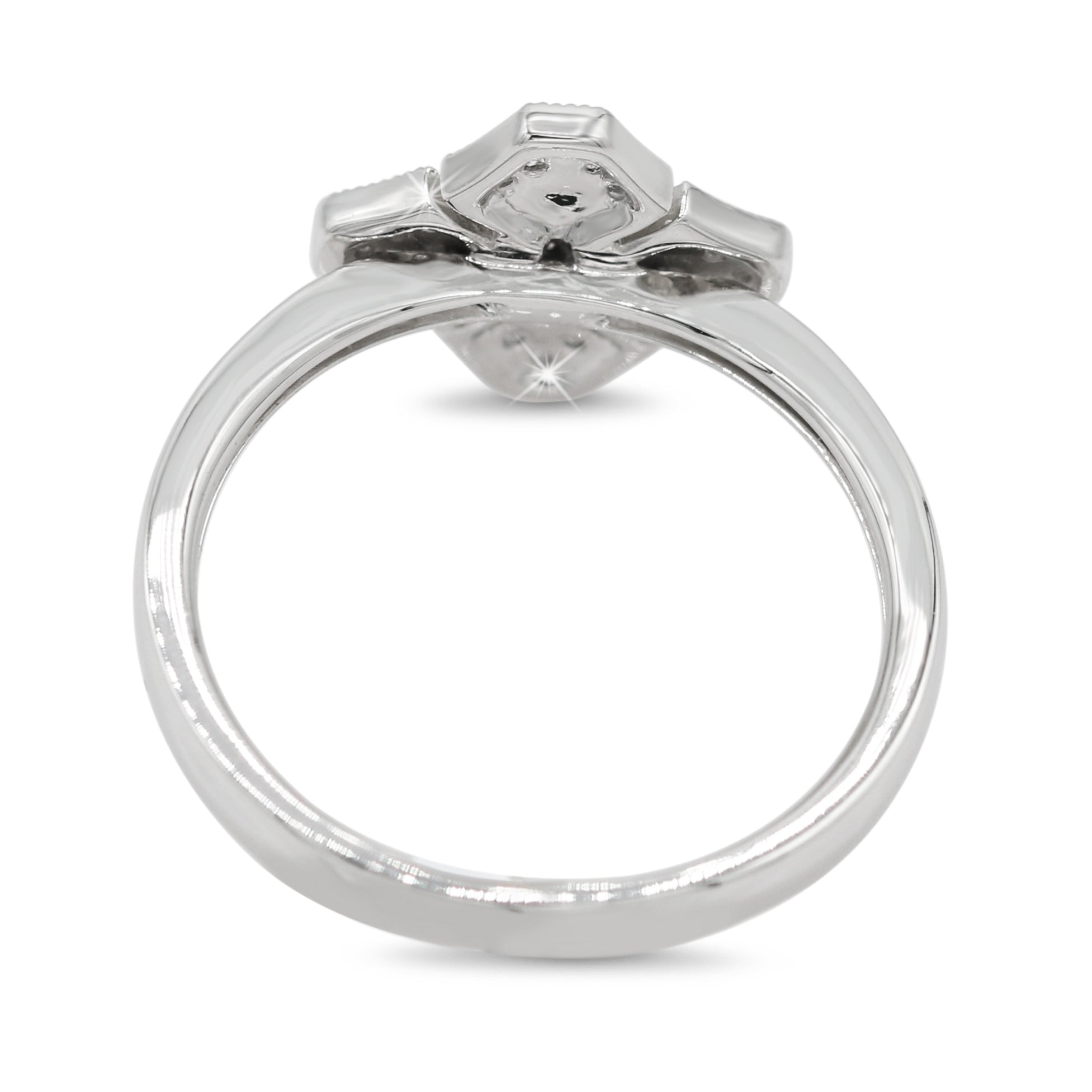 Diamond Cluster Ring in 14KT White Gold ( 0.11ct tw dia )