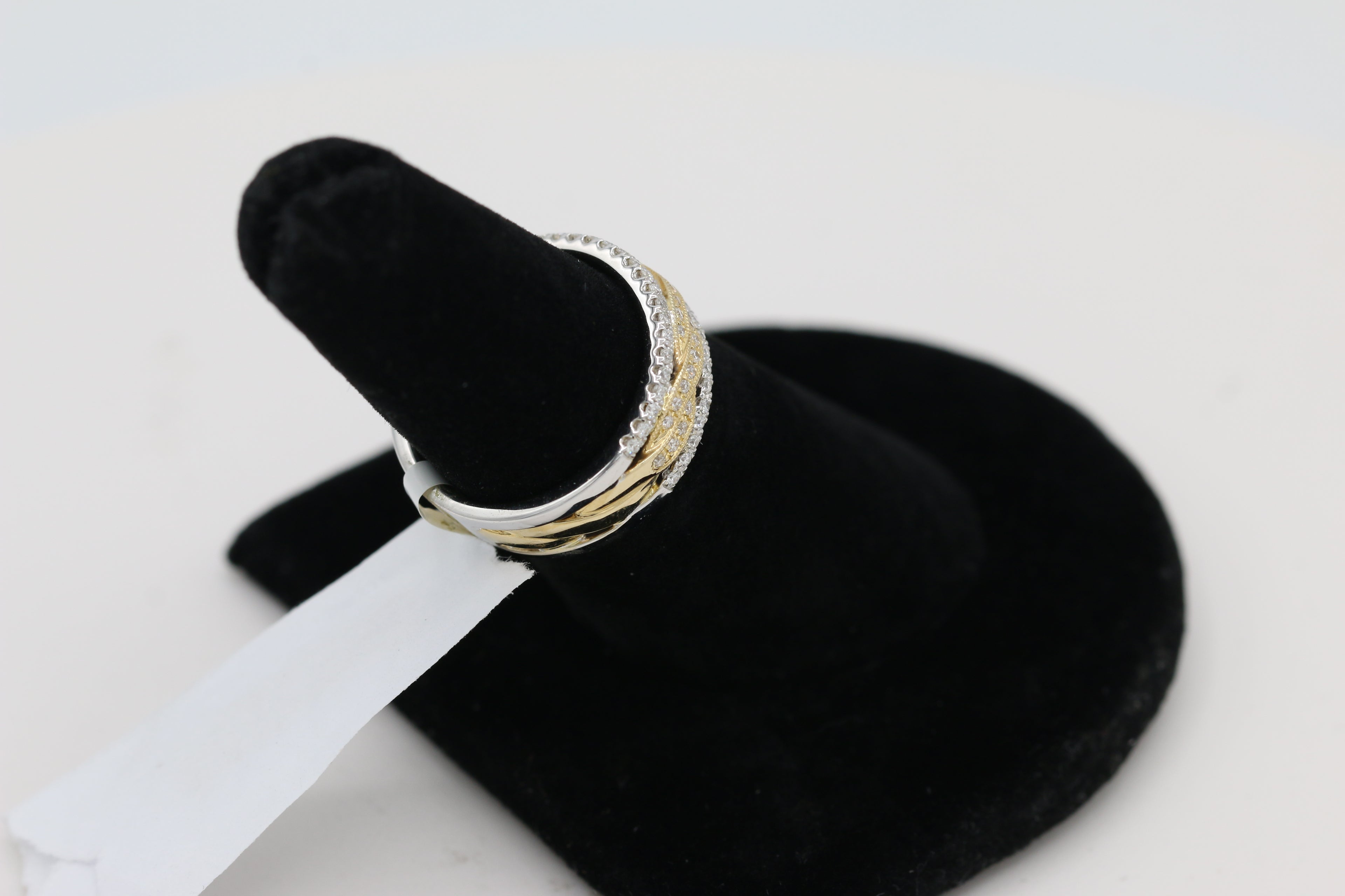 Twisted Diamond Band in 14KT Two Tone Gold ( 0.47ct tw dia )