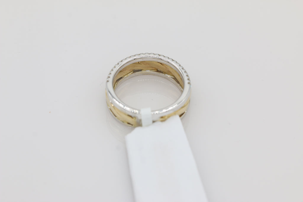 Twisted Diamond Band in 14KT Two Tone Gold ( 0.47ct tw dia )
