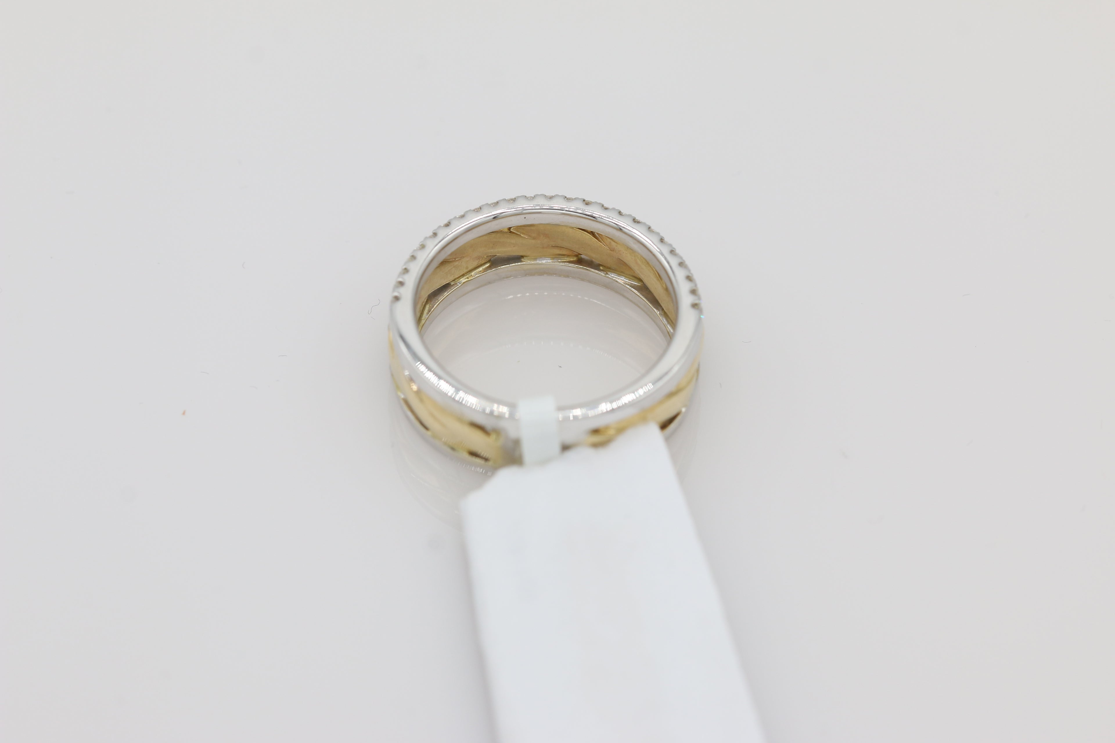 Twisted Diamond Band in 14KT Two Tone Gold ( 0.47ct tw dia )