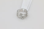 Diamond Multi Band Ring in 14KT White Gold ( 0.41ct dtw )