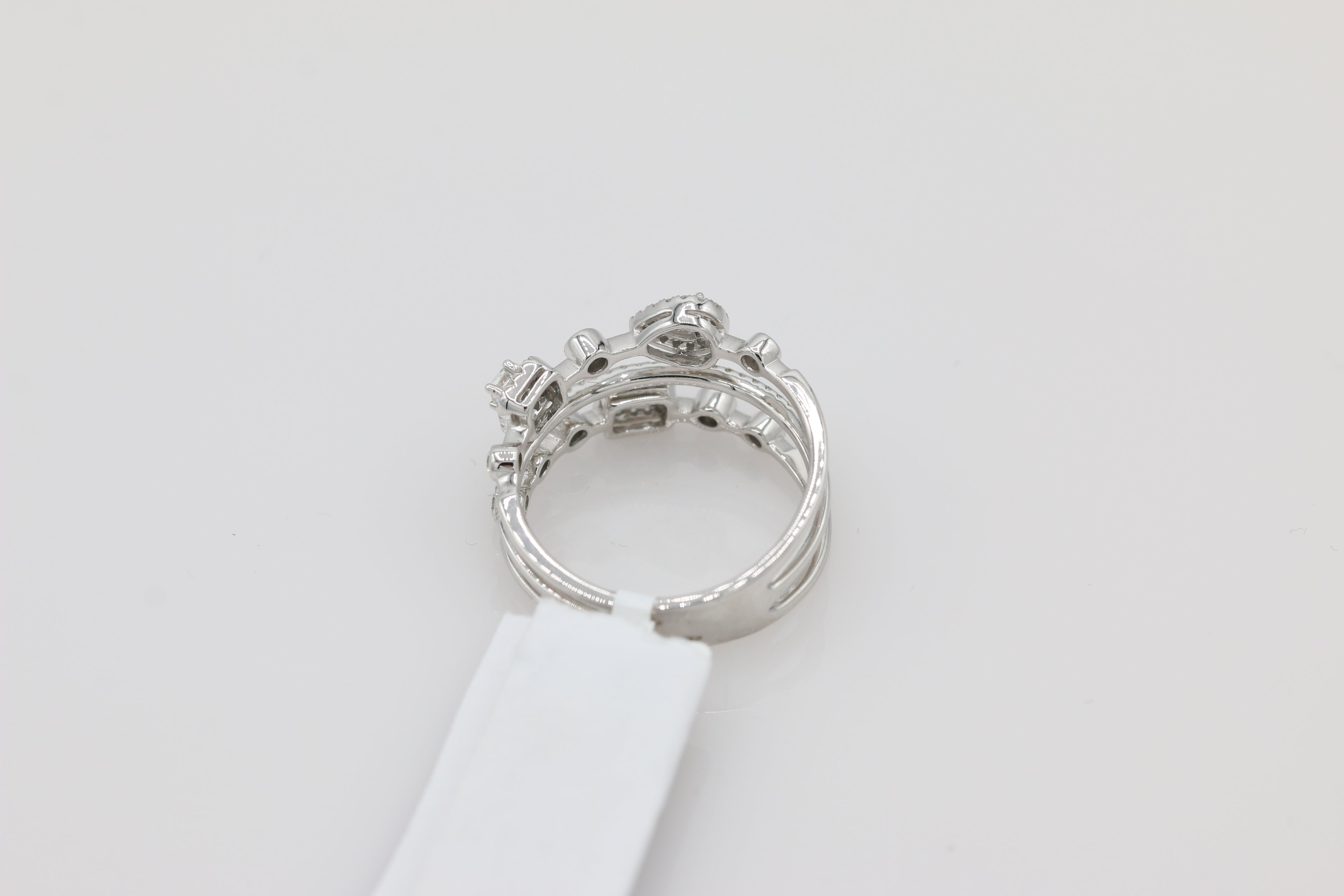 Diamond Multi Band Ring in 14KT White Gold ( 0.41ct dtw )