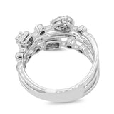 Diamond Multi Band Ring in 14KT White Gold ( 0.41ct dtw )