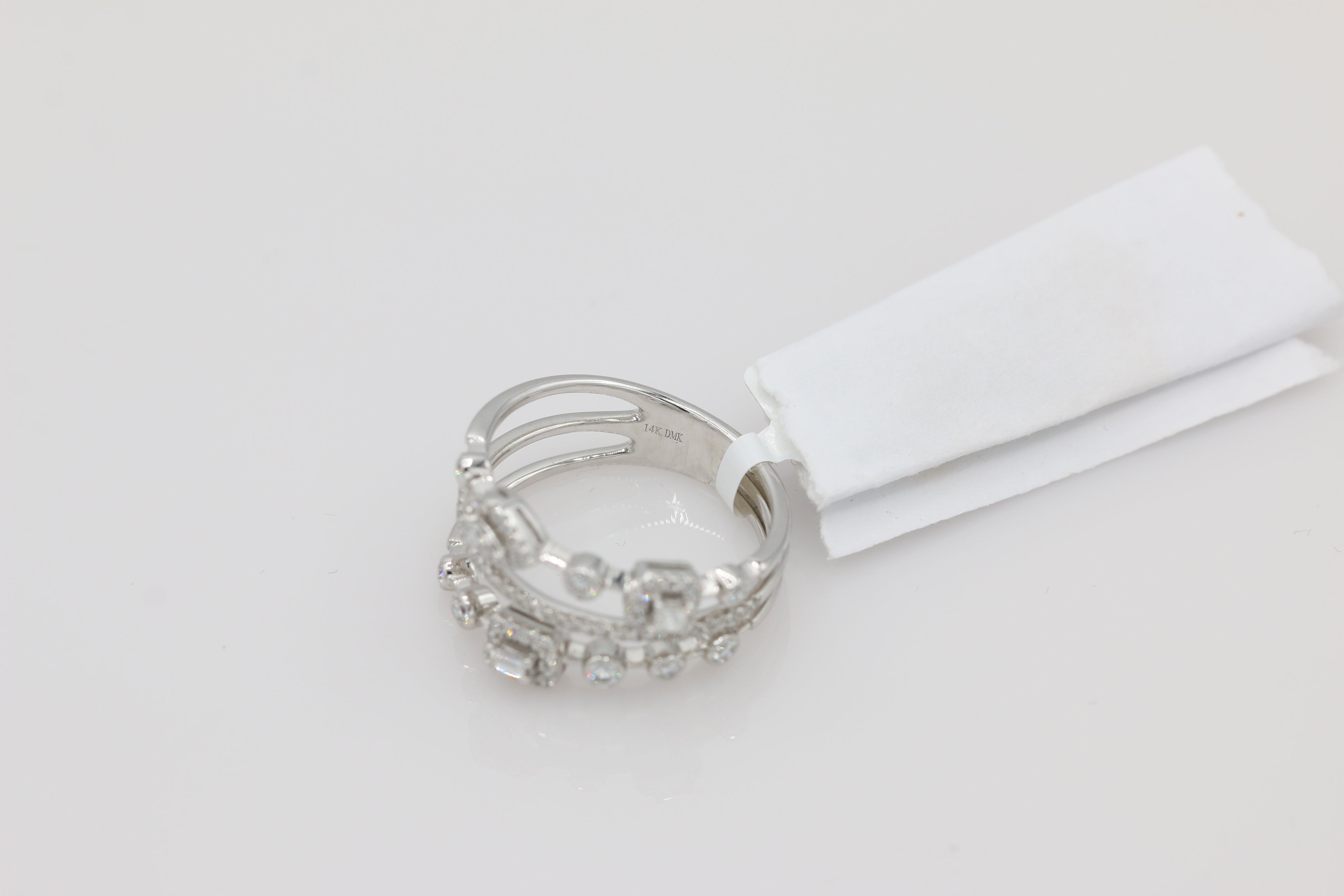 Diamond Multi Band Ring in 14KT White Gold ( 0.41ct dtw )