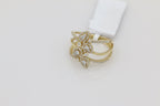 Diamond Pear Halo Triple Band Ring in 14KT Yellow Gold ( 0.50ct dtw )