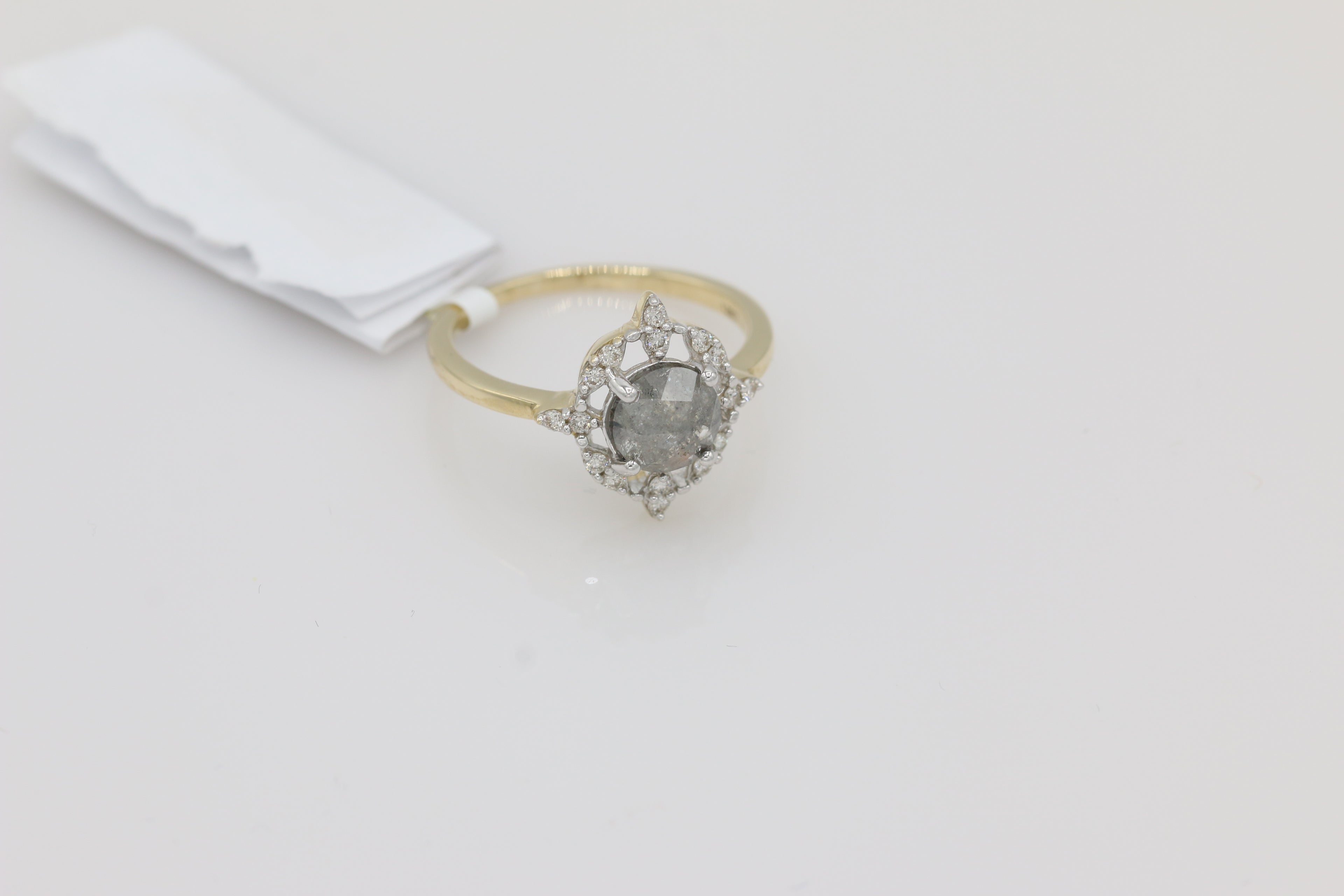 Diamond Salt and Pepper Ring in 14KT Yellow Gold ( 1.25ct dtw )