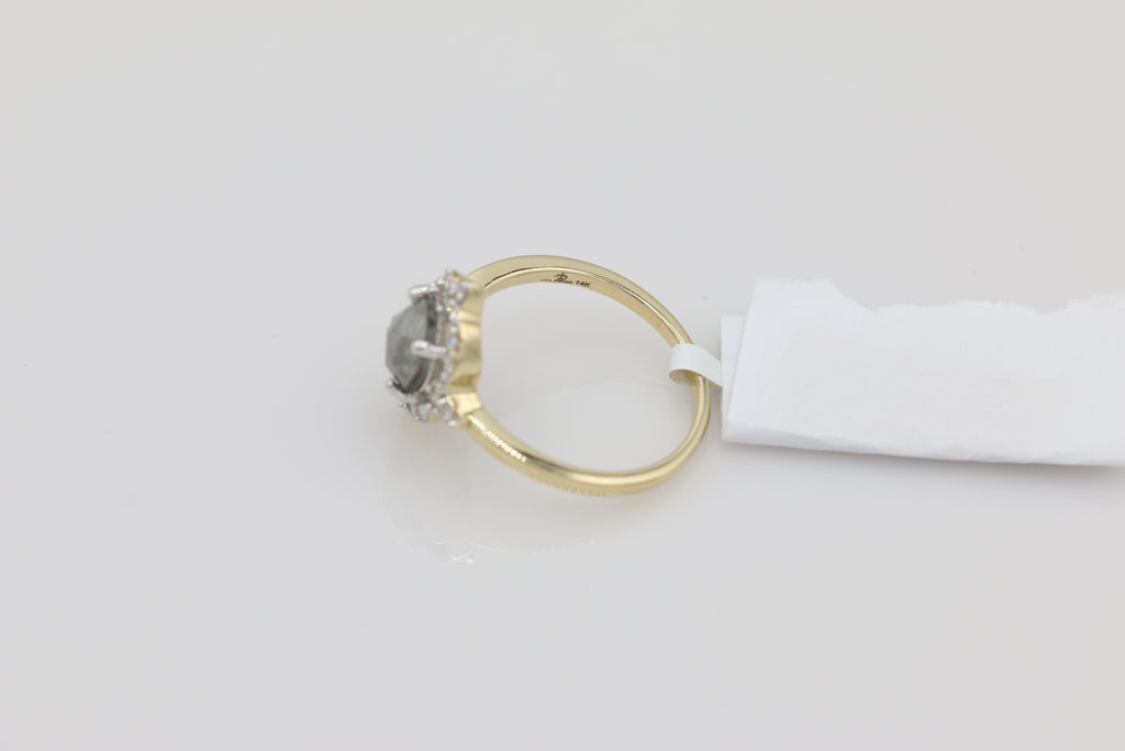 Diamond Salt and Pepper Ring in 14KT Yellow Gold ( 1.25ct dtw )