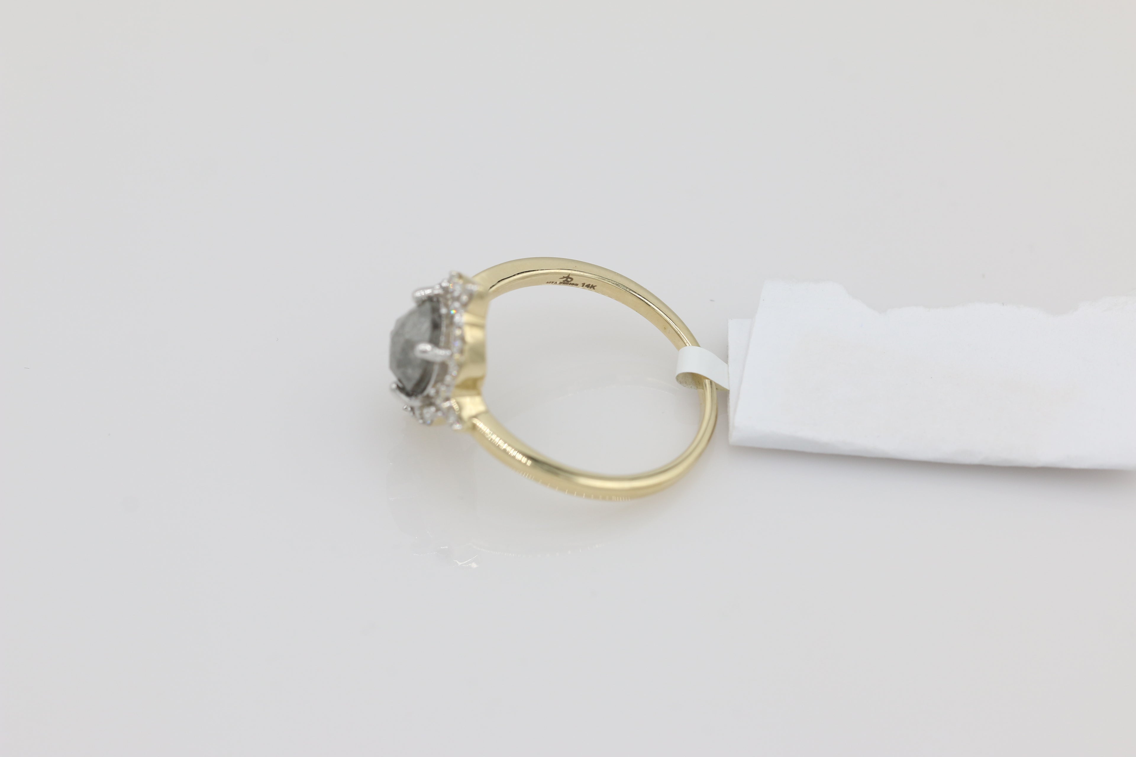 Diamond Salt and Pepper Ring in 14KT Yellow Gold ( 1.25ct dtw )