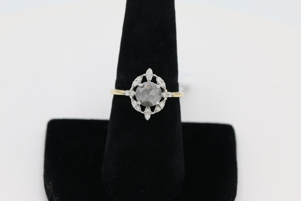 Diamond Salt and Pepper Ring in 14KT Yellow Gold ( 1.25ct dtw )