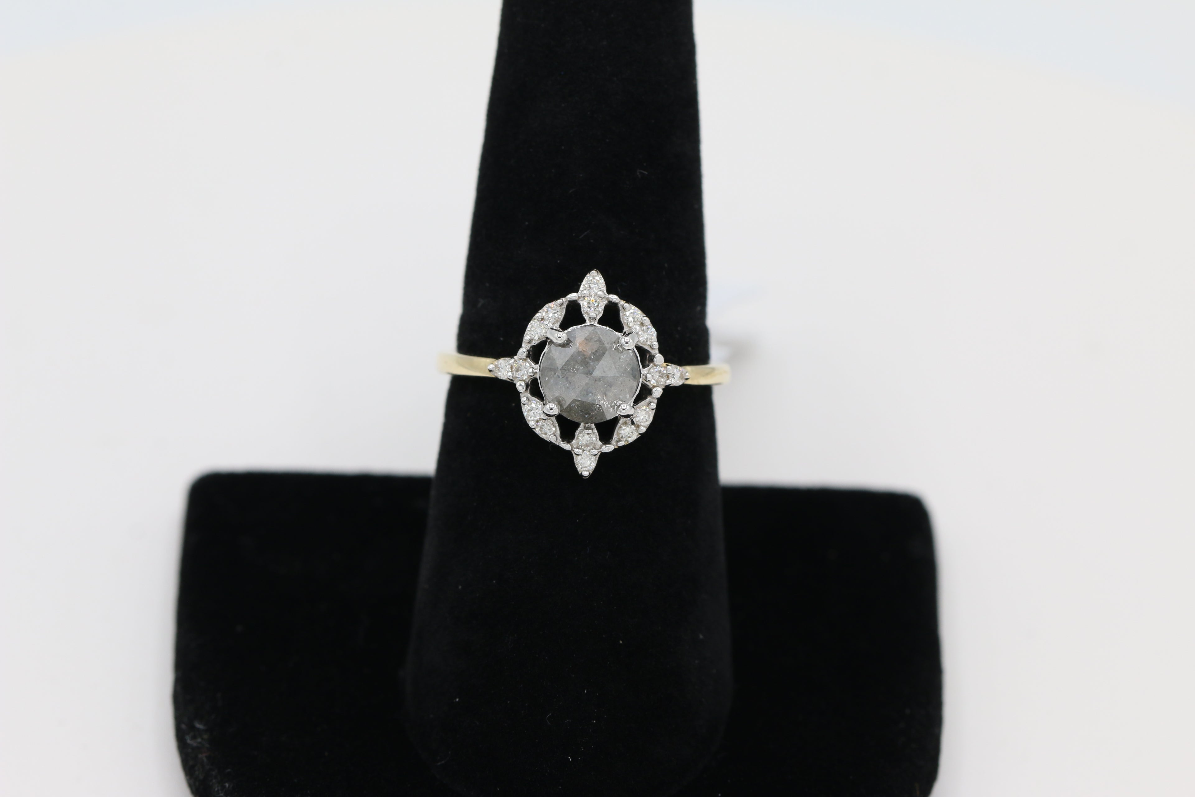 Diamond Salt and Pepper Ring in 14KT Yellow Gold ( 1.25ct dtw )