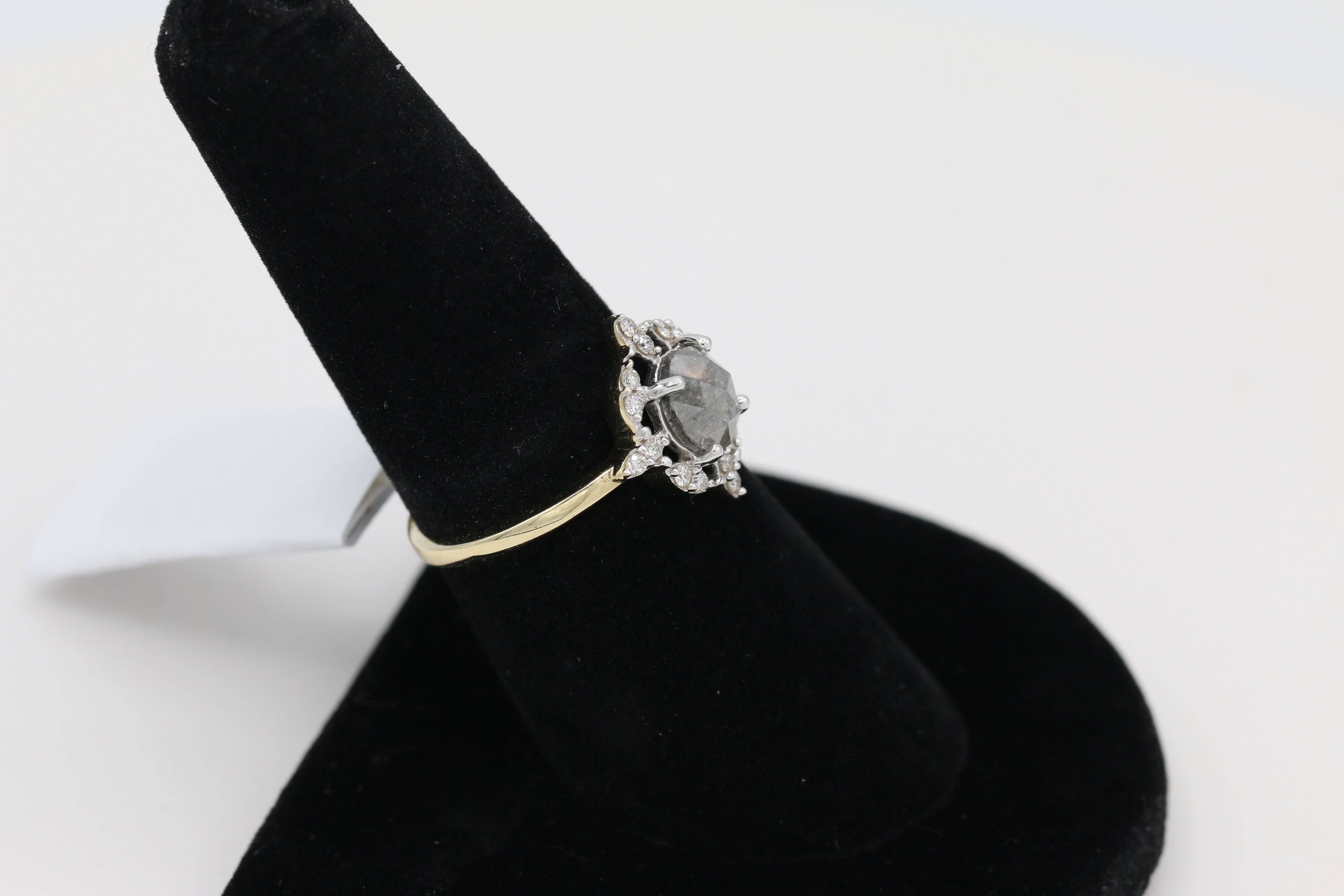 Diamond Salt and Pepper Ring in 14KT Yellow Gold ( 1.25ct dtw )