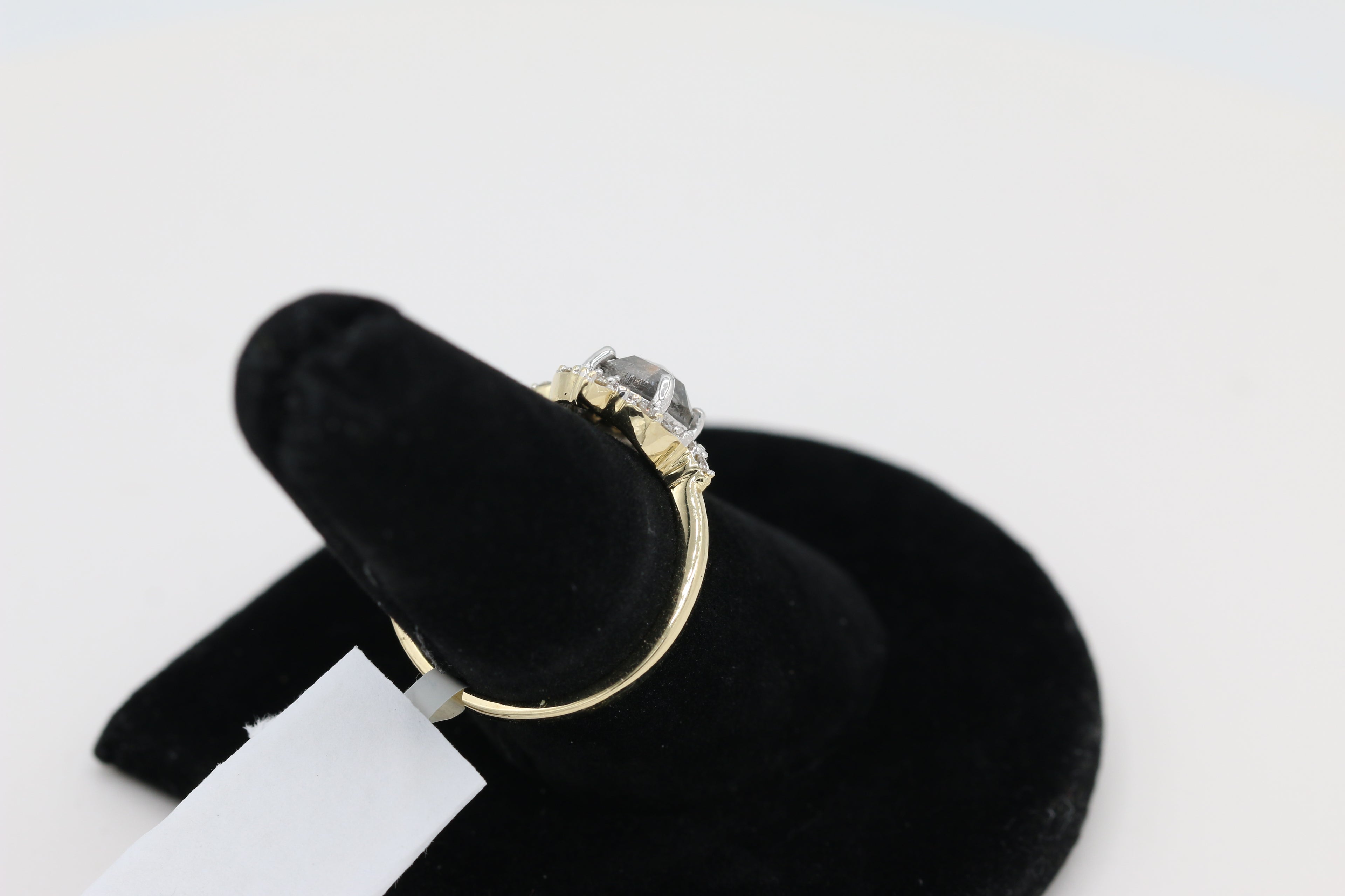 Diamond Salt and Pepper Ring in 14KT Yellow Gold ( 1.25ct dtw )