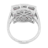 Diamond and Ruby Ring in 14KT White Gold ( 1.05ct dtw )