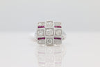 Diamond and Ruby Ring in 14KT White Gold ( 1.05ct dtw )