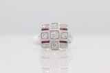 Diamond and Ruby Ring in 14KT White Gold ( 1.05ct dtw )