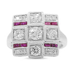 Diamond and Ruby Ring in 14KT White Gold ( 1.05ct dtw )
