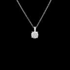 Diamond Cluster Pendant in 14KT White Gold ( 0.50ct tw dia )