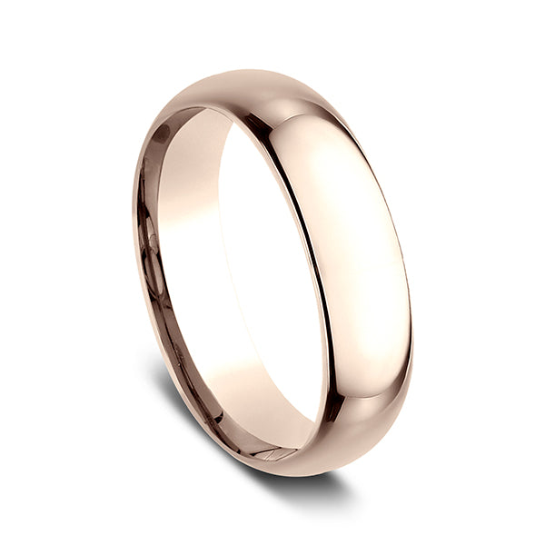 14K Rose Gold 6mm Standard Comfort-Fit Wedding Ring