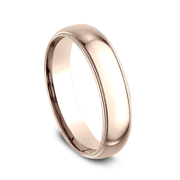 14K White Gold/Yellow Gold/Rose Gold 5mm Milgrain Standard Comfort Fit Ring