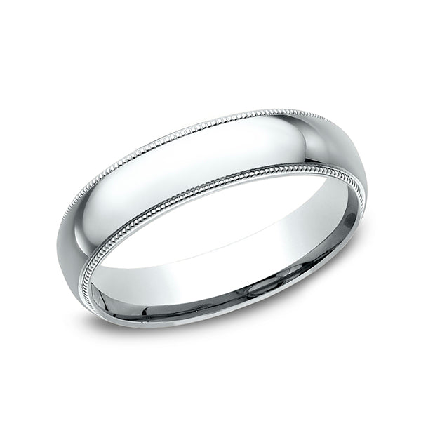 14K White Gold/Yellow Gold/Rose Gold 5mm Milgrain Standard Comfort Fit Ring