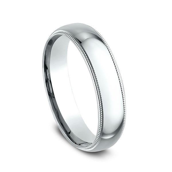18K White Gold/Yellow Gold 5mm Milgrain Standard Comfort Fit Ring