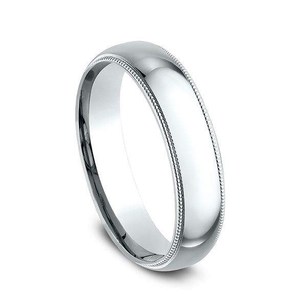 Platinum 5mm Milgrain Standard Comfort Fit Ring