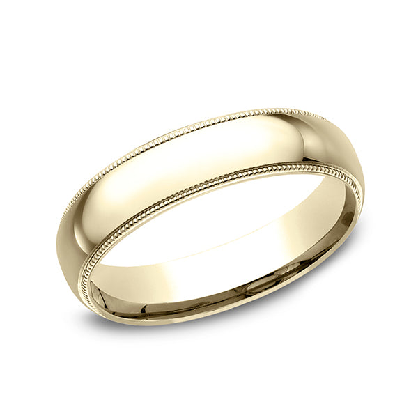 18K White Gold/Yellow Gold 5mm Milgrain Standard Comfort Fit Ring