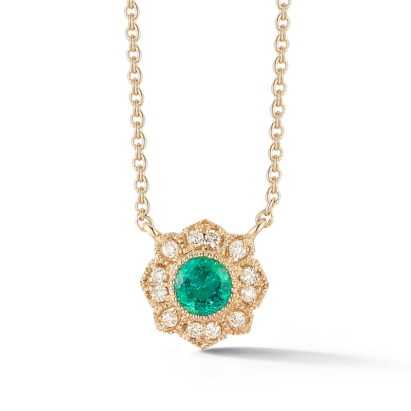 Emerald and Diamond Necklace- .06 Dia/.19 Em.