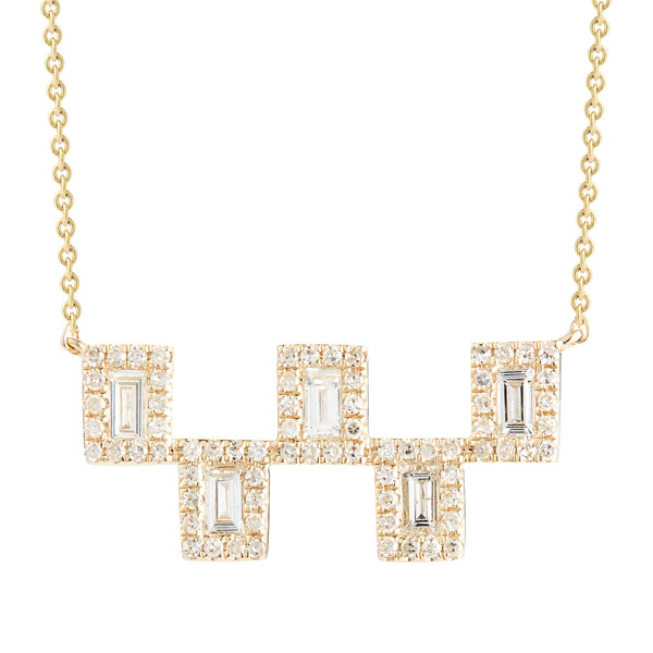 Baguette Checkers Necklace- .39