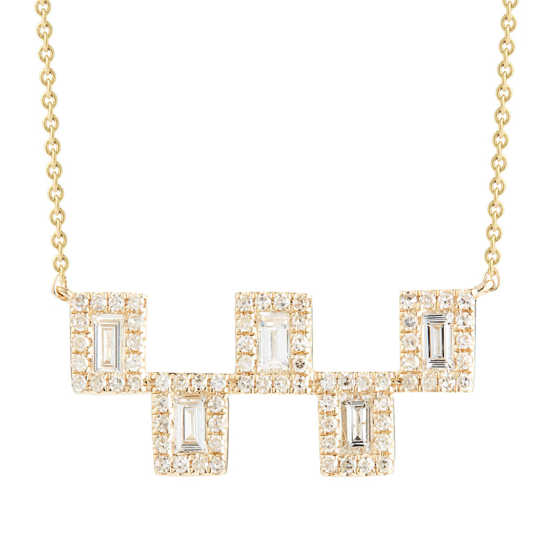 Baguette Checkers Necklace- .39