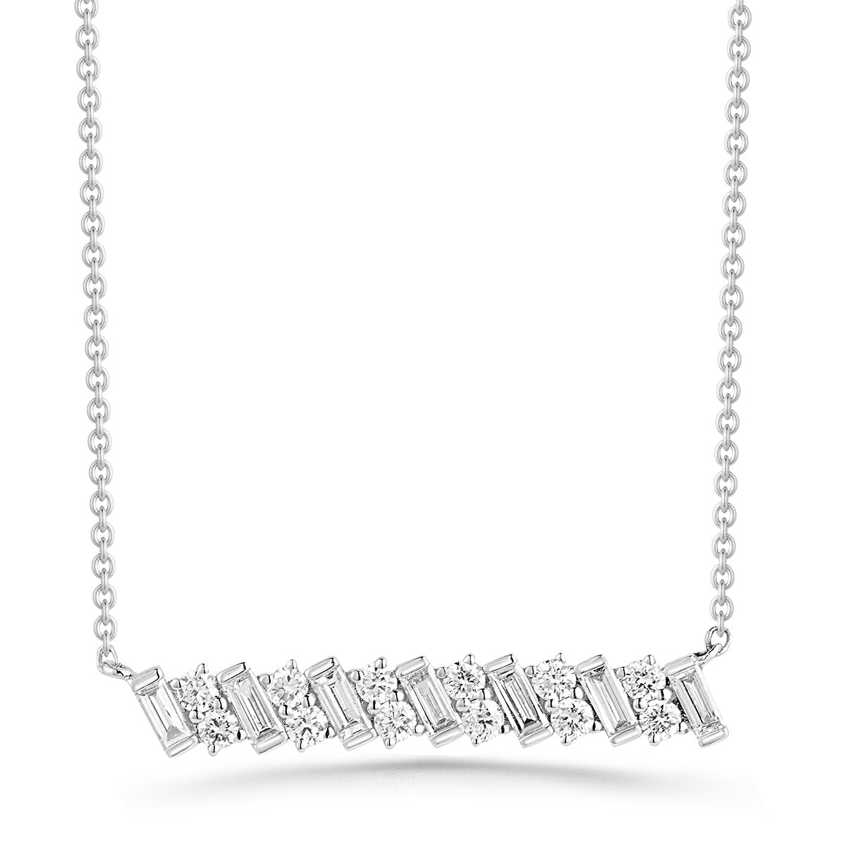 Side Sweep Line Necklace .40 Dia.