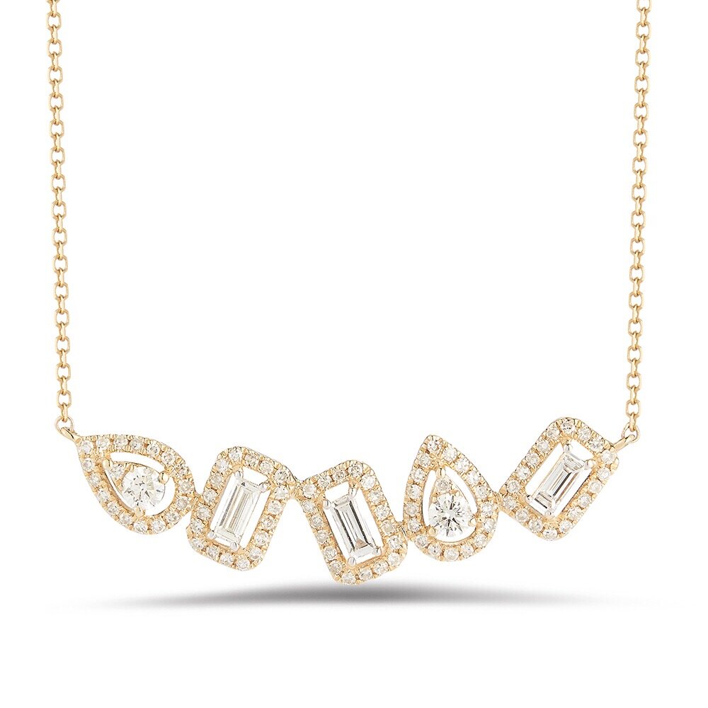 Baguette and Pears Necklace-.51 Dia.
