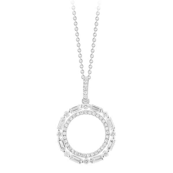 Baguette Open Circle Necklace- .52