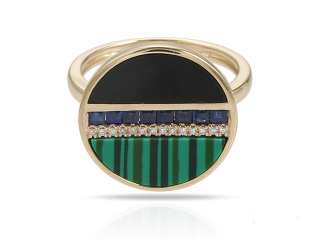 Stone Ring w/.06 Dia. and .46 Sapphires