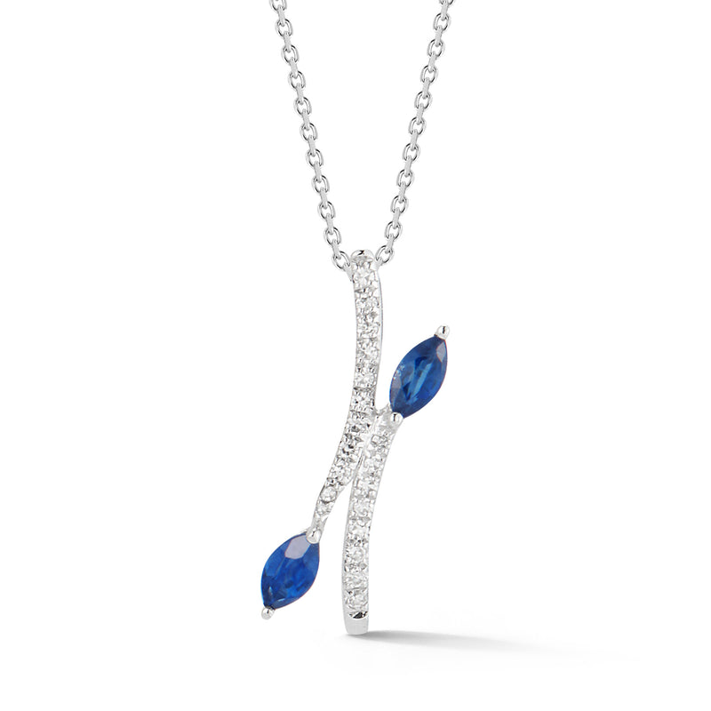 Flowing Necklace- .06 Dia./ .34 Sapphires